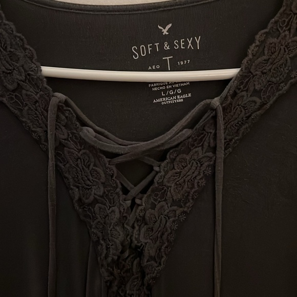 2/$15 Long Sleeve Soft & Sexy Tees in Light Blue & Charcoal Gray - Picture 3 of 9